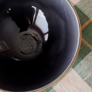 4 West Elm Alta Reactive Crackle Glaze Charcoal Gray Bowls NWOT HTF